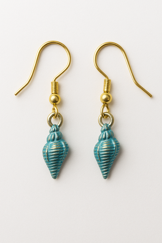 Coquillage - Boucles d’oreilles dorées